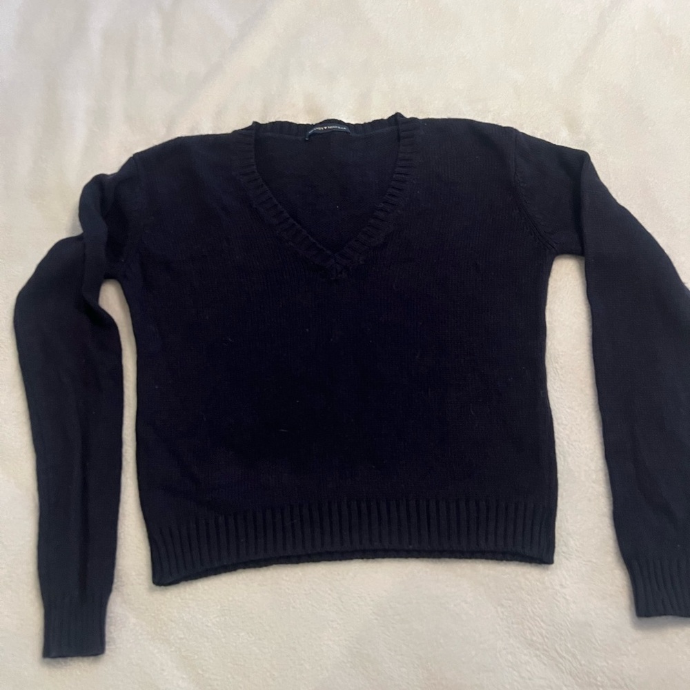 Brandy Melville Navy V-Neck Sweater